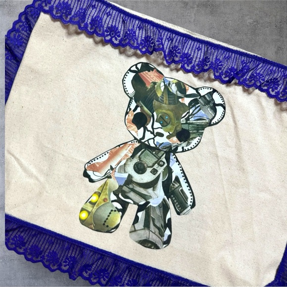 Custom cream and purple tote bag - Picture 6 of 15